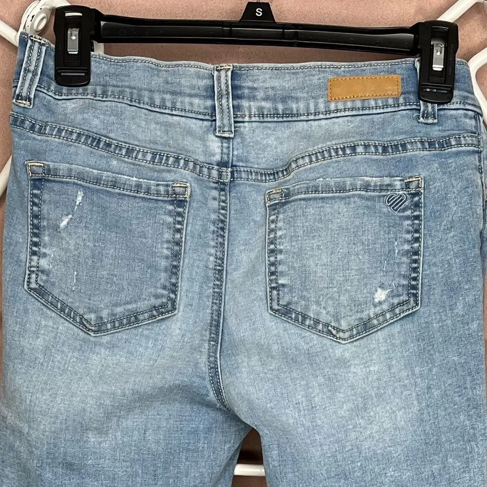 Girls size 16 Justice frayed Jeggings denim leggings